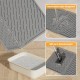 Pieviev Cat Litter Tray Mat, 61 x 43 cm Cat Litter Mat in Front of Cat Litter, Waterproof Cat Litter Tray Mat for Catching Cat Litter, Lightweight EVA Cat Mat in Grey