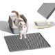 Pieviev Cat Litter Tray Mat, 61 x 43 cm Cat Litter Mat in Front of Cat Litter, Waterproof Cat Litter Tray Mat for Catching Cat Litter, Lightweight EVA Cat Mat in Grey
