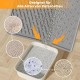 Pieviev Cat Litter Tray Mat, 61 x 43 cm Cat Litter Mat in Front of Cat Litter, Waterproof Cat Litter Tray Mat for Catching Cat Litter, Lightweight EVA Cat Mat in Grey