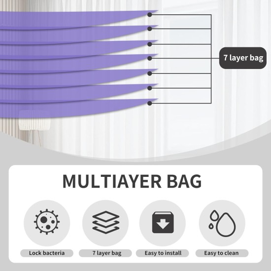 Purple Refill Bags for Cat Litter Pack of 12 Compatible Litter Locker Refill Cassette 4.5 m Refill Cassettes Nappy Bin for Cat Litter and Nappy Bin Purple Refill Bags for Cat Litter Pack of 12 Compatible Litter Locker Refill Cassette 4.5 m Refill Cassettes Nappy Bin for Cat Litter and Nappy Bin