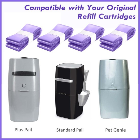 QIYILE Refill Bags for Cat Litter, Pack of 4 Refill Nappy Buckets, Refill Foil Rings Compatible with Refill Cassette Litter Locker Cat Litter Bucket QIYILE Refill Bags for Cat Litter, Pack of 4 Refill Nappy Buckets, Refill Foil Rings Compatible with Refill Cassette Litter Locker Cat Litter Bucket