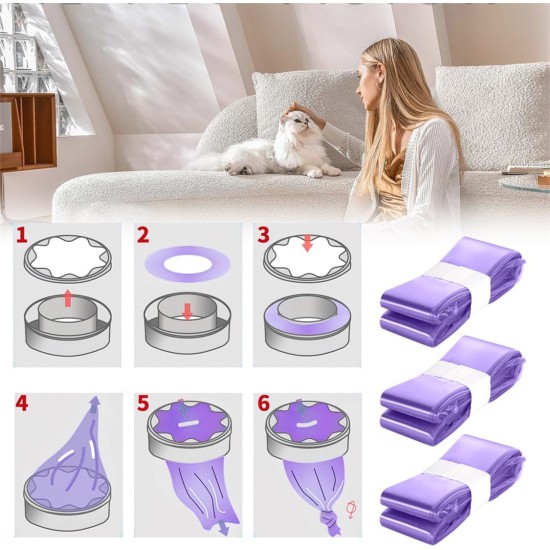 QIYILE Refill Bags for Cat Litter, Pack of 4 Refill Nappy Buckets, Refill Foil Rings Compatible with Refill Cassette Litter Locker Cat Litter Bucket QIYILE Refill Bags for Cat Litter, Pack of 4 Refill Nappy Buckets, Refill Foil Rings Compatible with Refill Cassette Litter Locker Cat Litter Bucket