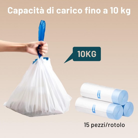 RNRN Bin Liners for Self-Cleaning Cat Litter Trays, 3 Rolls, 45 Pieces, 70 x 32 cm, Cat Litter Box Bags with Drawstrings, Durable, Degradable, Impermeable, Tear-Resistant RNRN Bin Liners for Self-Cleaning Cat Litter Trays, 3 Rolls, 45 Pieces, 70 x 32 cm, Cat Litter Box Bags with Drawstrings, Durable, Degradable, Impermeable, Tear-Resistant