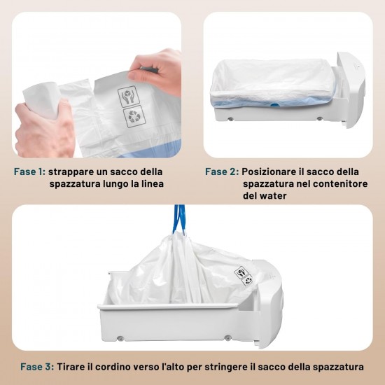 RNRN Bin Liners for Self-Cleaning Cat Litter Trays, 3 Rolls, 45 Pieces, 70 x 32 cm, Cat Litter Box Bags with Drawstrings, Durable, Degradable, Impermeable, Tear-Resistant RNRN Bin Liners for Self-Cleaning Cat Litter Trays, 3 Rolls, 45 Pieces, 70 x 32 cm, Cat Litter Box Bags with Drawstrings, Durable, Degradable, Impermeable, Tear-Resistant