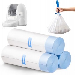 RNRN Bin Liners for Self-Cleaning Cat Litter Trays, 3 Rolls, 45 Pieces, 70 x 32 cm, Cat Litter Box Bags with Drawstrings, Durable, Degradable, Impermeable, Tear-Resistant RNRN Bin Liners for Self-Cleaning Cat Litter Trays, 3 Rolls, 45 Pieces, 70 x 32 cm, Cat Litter Box Bags with Drawstrings, Durable, Degradable, Impermeable, Tear-Resistant