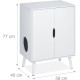 Relaxdays Cat Cabinet for Cat Litter Tray, 2 Doors, Hide Cat Litter Tray, Entrance, Cat Chest of Drawers HBT: 77 x 58 x 40 cm, White Relaxdays Cat Cabinet for Cat Litter Tray, 2 Doors, Hide Cat Litter Tray, Entrance, Cat Chest of Drawers HBT: 77 x 58 x 40 cm, White