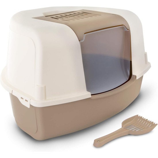 Rosewood Ariel Front Opening Hooded Cat Corner Litter Tray, X-Large, Mocha Rosewood Ariel Front Opening Hooded Cat Corner Litter Tray, X-Large, Mocha