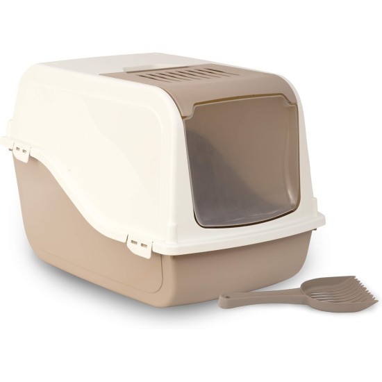 Rosewood Ariel Front Opening Hooded Cat Corner Litter Tray, X-Large, Mocha Rosewood Ariel Front Opening Hooded Cat Corner Litter Tray, X-Large, Mocha