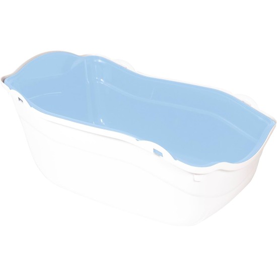Rosewood Romeo Plastic Cat Litter Tray with Hood, Covered Cat Litter Tray, Carbon Filter for Odour Control, Easy Cleaning, Light Blue/White Rosewood Romeo Plastic Cat Litter Tray with Hood, Covered Cat Litter Tray, Carbon Filter for Odour Control, Easy Cleaning, Light Blue/White