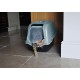 Rosewood Romeo Plastic Cat Litter Tray with Hood, Covered Cat Litter Tray, Carbon Filter for Odour Control, Easy Cleaning, Light Blue/White Rosewood Romeo Plastic Cat Litter Tray with Hood, Covered Cat Litter Tray, Carbon Filter for Odour Control, Easy Cleaning, Light Blue/White