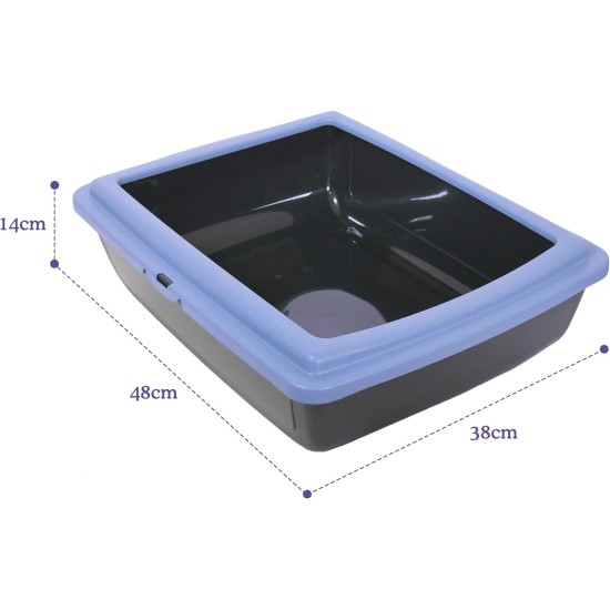 Rosewood Romeo Plastic Cat Litter Tray with Hood, Covered Cat Litter Tray, Carbon Filter for Odour Control, Easy Cleaning, Light Blue/White Rosewood Romeo Plastic Cat Litter Tray with Hood, Covered Cat Litter Tray, Carbon Filter for Odour Control, Easy Cleaning, Light Blue/White