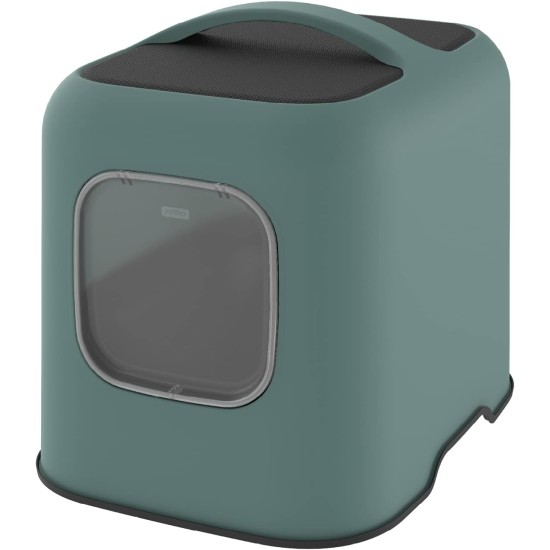 Rotho MyPet Biala Cat Litter Tray with Cover and Scoop, Plastic (PP Recycled), Green/Anthracite, (51.0 x 39.5 x 44.3 cm) Rotho MyPet Biala Cat Litter Tray with Cover and Scoop, Plastic (PP Recycled), Green/Anthracite, (51.0 x 39.5 x 44.3 cm)