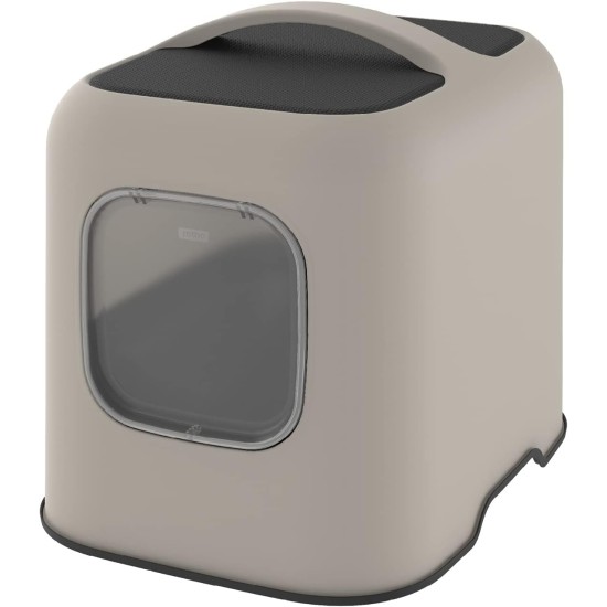 Rotho MyPet Biala Cat Litter Tray with Hood and Scoop, Plastic (PP Recycled), Cappuccino/Anthracite, (51.0 x 39.5 x 44.3 cm) Rotho MyPet Biala Cat Litter Tray with Hood and Scoop, Plastic (PP Recycled), Cappuccino/Anthracite, (51.0 x 39.5 x 44.3 cm)