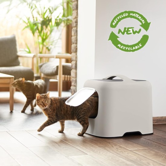 Rotho MyPet Biala Cat Litter Tray with Hood and Scoop, Plastic (PP Recycled), Cappuccino/Anthracite, (51.0 x 39.5 x 44.3 cm) Rotho MyPet Biala Cat Litter Tray with Hood and Scoop, Plastic (PP Recycled), Cappuccino/Anthracite, (51.0 x 39.5 x 44.3 cm)