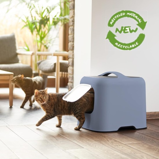 Rotho MyPet Biala Cat Litter Tray with Hood and Scoop, Plastic (PP Recycled), Cappuccino/Anthracite, (51.0 x 39.5 x 44.3 cm) Rotho MyPet Biala Cat Litter Tray with Hood and Scoop, Plastic (PP Recycled), Cappuccino/Anthracite, (51.0 x 39.5 x 44.3 cm)