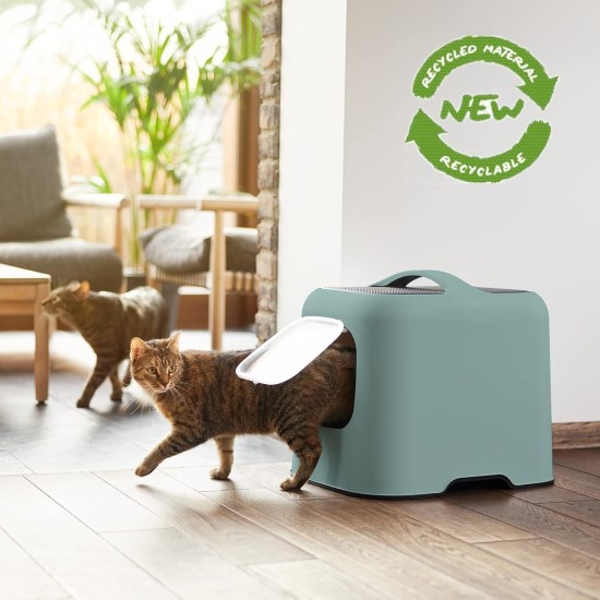 Rotho MyPet Biala Cat Litter Tray with Hood and Scoop, Plastic (PP Recycled), Cappuccino/Anthracite, (51.0 x 39.5 x 44.3 cm) Rotho MyPet Biala Cat Litter Tray with Hood and Scoop, Plastic (PP Recycled), Cappuccino/Anthracite, (51.0 x 39.5 x 44.3 cm)
