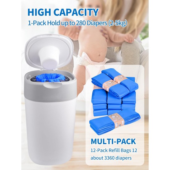 SOSALUK Pack of 12 Refill Cassettes Nappy Bin Refill Film Compatible with All Nappy Bins Cat Litter Disposal Buckets Odour-Proof Refill Bags for LitterLocker LittyCat Spross TwistClick SOSALUK Pack of 12 Refill Cassettes Nappy Bin Refill Film Compatible with All Nappy Bins Cat Litter Disposal Buckets Odour-Proof Refill Bags for LitterLocker LittyCat Spross TwistClick