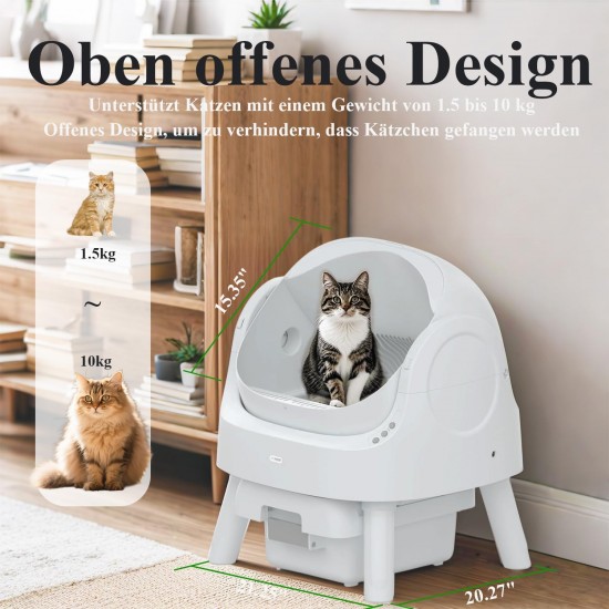 Self-Cleaning Cat Litter Tray - Automatic Cleaning, 10L Large Capacity, XL Cat Litter Tray, Ideal for Busy Households Self-Cleaning Cat Litter Tray - Automatic Cleaning, 10L Large Capacity, XL Cat Litter Tray, Ideal for Busy Households