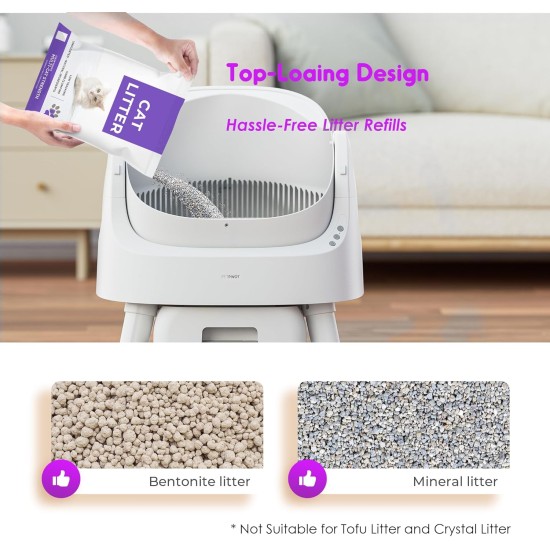 Self-Cleaning Cat Litter Tray with Open Design, Automatic & Manual Modes, Instant Cleaning & Easy Scooping, Ideal for Large Cats, Suitable for Multi-Cat Households Self-Cleaning Cat Litter Tray with Open Design, Automatic & Manual Modes, Instant Cleaning & Easy Scooping, Ideal for Large Cats, Suitable for Multi-Cat Households