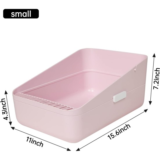 Sfozstra Open Cat Litter Tray, Prevents Sand Leakage, Durable High Side Tray for Small Cats, Safe and Odourless Cat Litter Tray, Removable Cat Litter Tray, Easy to Clean (Pink Sfozstra Open Cat Litter Tray, Prevents Sand Leakage, Durable High Side Tray for Small Cats, Safe and Odourless Cat Litter Tray, Removable Cat Litter Tray, Easy to Clean (Pink