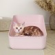 Sfozstra Open Cat Litter Tray, Prevents Sand Leakage, Durable High Side Tray for Small Cats, Safe and Odourless Cat Litter Tray, Removable Cat Litter Tray, Easy to Clean (Pink Sfozstra Open Cat Litter Tray, Prevents Sand Leakage, Durable High Side Tray for Small Cats, Safe and Odourless Cat Litter Tray, Removable Cat Litter Tray, Easy to Clean (Pink
