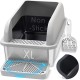 Stainless Steel Cat Litter Tray Non-Stick with Lid Extra Large Cat Litter Tray for Large Cats XL Metal Cat Litter Tray with High Wall Sides Anti-Leak Easy Clean Stainless Steel Cat Litter Tray Non-Stick with Lid Extra Large Cat Litter Tray for Large Cats XL Metal Cat Litter Tray with High Wall Sides Anti-Leak Easy Clean