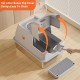 Stainless Steel Cat Litter Tray with Lid, 60 x 40 x 39 cm, Metal Cat Litter Tray Closed with Sand Filter Pedal and Litter Scoop, XXL, Large, Removable, High Rim, Easy to Clean, Light Grey Stainless Steel Cat Litter Tray with Lid, 60 x 40 x 39 cm, Metal Cat Litter Tray Closed with Sand Filter Pedal and Litter Scoop, XXL, Large, Removable, High Rim, Easy to Clean, Light Grey