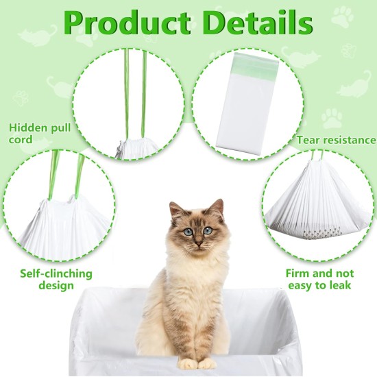 Strainer Cat Litter Liners, Cat Waste Bags with Filter Hole, Cat Litter Tray Inserts, Drawstring Bags for Pets, Cats, Cat Litter (Cat Litter Drawstring Bags - 4 Pack) Strainer Cat Litter Liners, Cat Waste Bags with Filter Hole, Cat Litter Tray Inserts, Drawstring Bags for Pets, Cats, Cat Litter (Cat Litter Drawstring Bags - 4 Pack)
