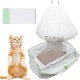 Strainer Cat Litter Liners, Cat Waste Bags with Filter Hole, Cat Litter Tray Inserts, Drawstring Bags for Pets, Cats, Cat Litter (Cat Litter Drawstring Bags - 4 Pack)