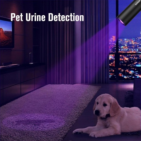 SuperFire Rechargeable LED UV Black Light Torch, Mini UV Lamp, Ultraviolet Light, 395 nm, Detector for Amber Search, Geocaching, Pet Urine Detectors, Fake Banknotes (Black) SuperFire Rechargeable LED UV Black Light Torch, Mini UV Lamp, Ultraviolet Light, 395 nm, Detector for Amber Search, Geocaching, Pet Urine Detectors, Fake Banknotes (Black)