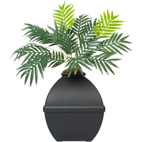 The Courtyard Hidden Cat Litter Box, Artificial Plants and Closed Square Cat Litter Box, Vented and Odour Filter, Easy to Clean, Stone Grey The Courtyard Hidden Cat Litter Box, Artificial Plants and Closed Square Cat Litter Box, Vented and Odour Filter, Easy to Clean, Stone Grey