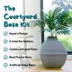 The Courtyard Hidden Cat Litter Box, Artificial Plants and Closed Square Cat Litter Box, Vented and Odour Filter, Easy to Clean, Stone Grey The Courtyard Hidden Cat Litter Box, Artificial Plants and Closed Square Cat Litter Box, Vented and Odour Filter, Easy to Clean, Stone Grey