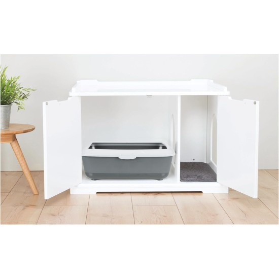 Trixie Cat House, Cat Litter Tray, double, White Trixie Cat House, Cat Litter Tray, double, White