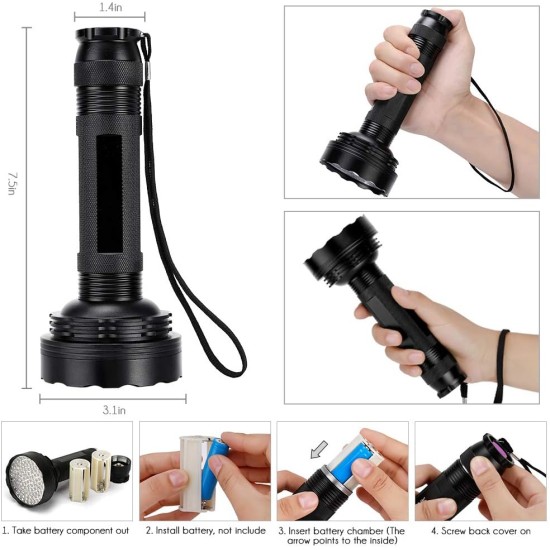 UV Black Light 51 LEDs UV Torch Mini Ultraviolet Pets Urine Detector, 395 nm UV Light Scorpion Light Torch Lamp for Fake Banknotes, Urine of Dogs, Cats and Other Pets UV Black Light 51 LEDs UV Torch Mini Ultraviolet Pets Urine Detector, 395 nm UV Light Scorpion Light Torch Lamp for Fake Banknotes, Urine of Dogs, Cats and Other Pets