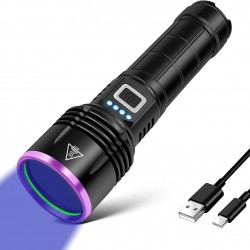 UV Torch 20 W, 5000 mAh High Performance 365 nm UV Light, LED USB Rechargeable Black Light Torch, UV Lamp for Amber, Epoxy Resin, Detection of Pet Urine, Minerals, Travel, Bed Bugs UV Torch 20 W, 5000 mAh High Performance 365 nm UV Light, LED USB Rechargeable Black Light Torch, UV Lamp for Amber, Epoxy Resin, Detection of Pet Urine, Minerals, Travel, Bed Bugs
