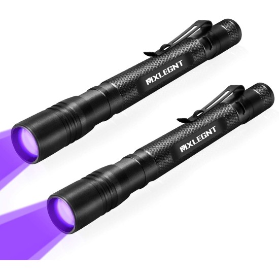UV Torch Pack of 2 Black Light 395 nm Ultraviolet Light Lamp Zoomable Detector for Pet Urine and Bed Bugs Powered by AAA Batteries (Black Light, Pack of 2, Without Battery) UV Torch Pack of 2 Black Light 395 nm Ultraviolet Light Lamp Zoomable Detector for Pet Urine and Bed Bugs Powered by AAA Batteries (Black Light, Pack of 2, Without Battery)