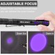 UV Torch Pack of 2 Black Light 395 nm Ultraviolet Light Lamp Zoomable Detector for Pet Urine and Bed Bugs Powered by AAA Batteries (Black Light, Pack of 2, Without Battery) UV Torch Pack of 2 Black Light 395 nm Ultraviolet Light Lamp Zoomable Detector for Pet Urine and Bed Bugs Powered by AAA Batteries (Black Light, Pack of 2, Without Battery)