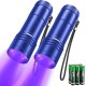 UV Torch Pack of 2 Mini UV Black Light Torch with 12 LEDs, Ultraviolet Light with 395 nm for Geocaching, Pet Urine Detectors, Pets Urine Detector etc. Includes 6 AAA Batteries UV Torch Pack of 2 Mini UV Black Light Torch with 12 LEDs, Ultraviolet Light with 395 nm for Geocaching, Pet Urine Detectors, Pets Urine Detector etc. Includes 6 AAA Batteries