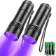 UV Torch Pack of 2 Mini UV Black Light Torch with 12 LEDs, Ultraviolet Light with 395 nm for Geocaching, Pet Urine Detectors, Pets Urine Detector etc. Includes 6 AAA Batteries UV Torch Pack of 2 Mini UV Black Light Torch with 12 LEDs, Ultraviolet Light with 395 nm for Geocaching, Pet Urine Detectors, Pets Urine Detector etc. Includes 6 AAA Batteries