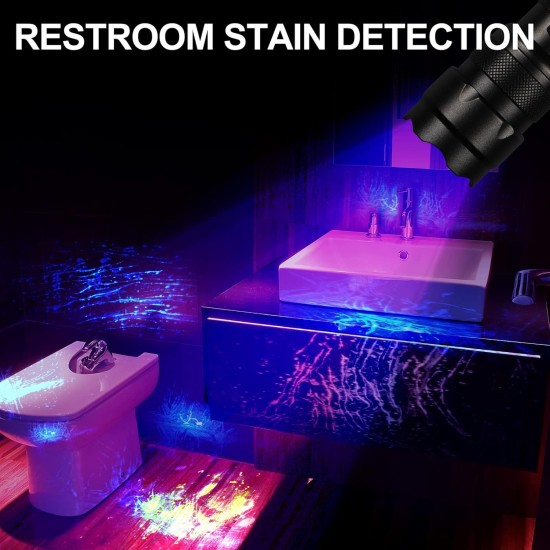 UltraFire 395-405nm UV LED Torch Super Power Black Light Zoomable Mini Tactical Torch, Ultraviolet Light with Adjustable Focus for Pet Urine Stains, 502UV UltraFire 395-405nm UV LED Torch Super Power Black Light Zoomable Mini Tactical Torch, Ultraviolet Light with Adjustable Focus for Pet Urine Stains, 502UV