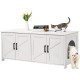 VEVOR Cat Cabinet, Cat Litter Box Cabinet Hidden with Double Spaces, Wooden Cat Litter Box Cabinet, Fits Most Litter Trays, 1.19 m L x 0.46 m W x 0.5 m H, White VEVOR Cat Cabinet, Cat Litter Box Cabinet Hidden with Double Spaces, Wooden Cat Litter Box Cabinet, Fits Most Litter Trays, 1.19 m L x 0.46 m W x 0.5 m H, White