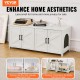 VEVOR Cat Cabinet, Cat Litter Box Cabinet Hidden with Double Spaces, Wooden Cat Litter Box Cabinet, Fits Most Litter Trays, 1.19 m L x 0.46 m W x 0.5 m H, White VEVOR Cat Cabinet, Cat Litter Box Cabinet Hidden with Double Spaces, Wooden Cat Litter Box Cabinet, Fits Most Litter Trays, 1.19 m L x 0.46 m W x 0.5 m H, White