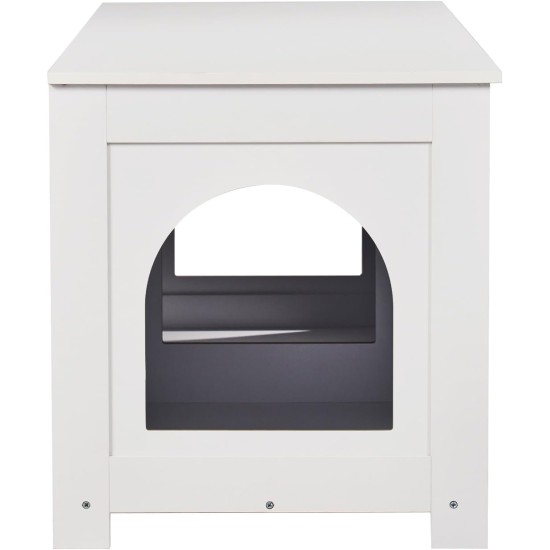 VEVOR Cat Cabinet, Cat Litter Box Cabinet Hidden with Double Spaces, Wooden Cat Litter Box Cabinet, Fits Most Litter Trays, 1.19 m L x 0.46 m W x 0.5 m H, White VEVOR Cat Cabinet, Cat Litter Box Cabinet Hidden with Double Spaces, Wooden Cat Litter Box Cabinet, Fits Most Litter Trays, 1.19 m L x 0.46 m W x 0.5 m H, White