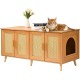 VEVOR Cat Cabinet, Cat Litter Box Cabinet Hidden with Double Spaces, Wooden Cat Litter Box Cabinet, Fits Most Litter Trays, 1.19 m L x 0.46 m W x 0.5 m H, White VEVOR Cat Cabinet, Cat Litter Box Cabinet Hidden with Double Spaces, Wooden Cat Litter Box Cabinet, Fits Most Litter Trays, 1.19 m L x 0.46 m W x 0.5 m H, White