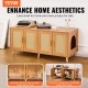 VEVOR Cat Cabinet, Cat Litter Box Cabinet Hidden with Double Spaces, Wooden Cat Litter Box Cabinet, Fits Most Litter Trays, 1.19 m L x 0.46 m W x 0.5 m H, White VEVOR Cat Cabinet, Cat Litter Box Cabinet Hidden with Double Spaces, Wooden Cat Litter Box Cabinet, Fits Most Litter Trays, 1.19 m L x 0.46 m W x 0.5 m H, White