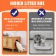 VEVOR Cat Cabinet, Cat Litter Box Cabinet Hidden with Double Spaces, Wooden Cat Litter Box Cabinet, Fits Most Litter Trays, 1.19 m L x 0.46 m W x 0.5 m H, White VEVOR Cat Cabinet, Cat Litter Box Cabinet Hidden with Double Spaces, Wooden Cat Litter Box Cabinet, Fits Most Litter Trays, 1.19 m L x 0.46 m W x 0.5 m H, White
