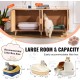 VEVOR Cat Cabinet, Cat Litter Box Cabinet Hidden with Double Spaces, Wooden Cat Litter Box Cabinet, Fits Most Litter Trays, 1.19 m L x 0.46 m W x 0.5 m H, White VEVOR Cat Cabinet, Cat Litter Box Cabinet Hidden with Double Spaces, Wooden Cat Litter Box Cabinet, Fits Most Litter Trays, 1.19 m L x 0.46 m W x 0.5 m H, White