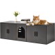 VEVOR Cat Cabinet, Cat Litter Box Cabinet Hidden with Double Spaces, Wooden Cat Litter Box Cabinet, Fits Most Litter Trays, 1.19 m L x 0.46 m W x 0.5 m H, White VEVOR Cat Cabinet, Cat Litter Box Cabinet Hidden with Double Spaces, Wooden Cat Litter Box Cabinet, Fits Most Litter Trays, 1.19 m L x 0.46 m W x 0.5 m H, White