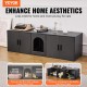 VEVOR Cat Cabinet, Cat Litter Box Cabinet Hidden with Double Spaces, Wooden Cat Litter Box Cabinet, Fits Most Litter Trays, 1.19 m L x 0.46 m W x 0.5 m H, White VEVOR Cat Cabinet, Cat Litter Box Cabinet Hidden with Double Spaces, Wooden Cat Litter Box Cabinet, Fits Most Litter Trays, 1.19 m L x 0.46 m W x 0.5 m H, White