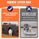 VEVOR Cat Cabinet, Cat Litter Box Cabinet Hidden with Double Spaces, Wooden Cat Litter Box Cabinet, Fits Most Litter Trays, 1.19 m L x 0.46 m W x 0.5 m H, White VEVOR Cat Cabinet, Cat Litter Box Cabinet Hidden with Double Spaces, Wooden Cat Litter Box Cabinet, Fits Most Litter Trays, 1.19 m L x 0.46 m W x 0.5 m H, White
